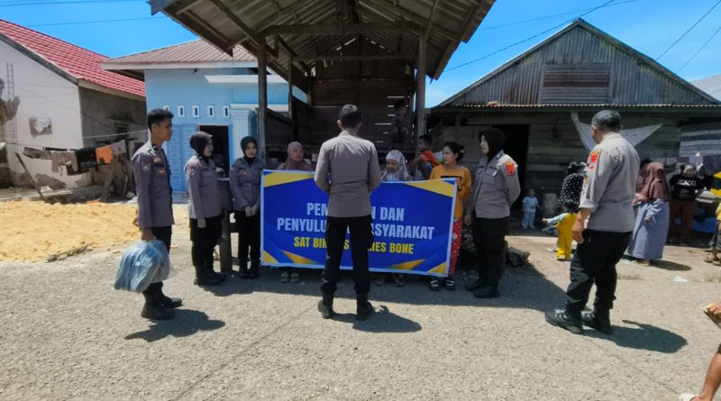 Sat Binmas Polres Bone Berikan Binluh Kamtibmas kepada Masyarakat Kelurahan Cellu