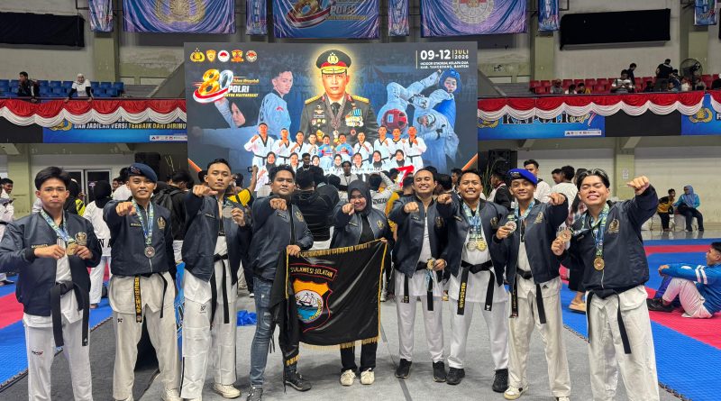 Kontingen Taekwondo Polda Sulsel Raih 9 Medali pada Kejuaraan Kapolri Cup Banten 2026